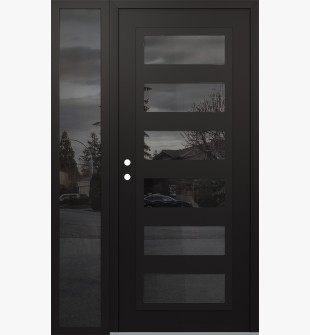Diamond C9 50" x 80" black/black mirrored Glass Panel black RHI with Sidelite mirrored Glass