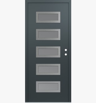 Diamond D1 36" x 80" anthracite/anthracite Frosted Glass Panel stainless steel LHI