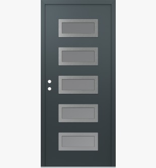 Diamond D1 36" x 80" anthracite/anthracite Frosted Glass Panel stainless steel RHI