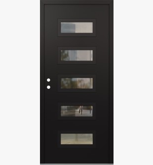 Diamond D1 36" x 80" black/black Clear Glass Panel black RHI