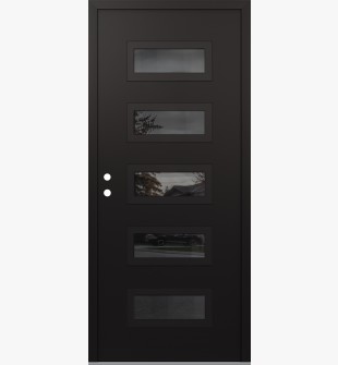 Diamond D1 36" x 80" black/black Mirrored Glass Panel black RHI