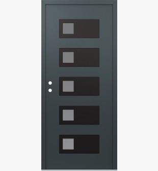 Diamond D2 36" x 80" anthracite/anthracite Frosted Glass Panel black RHI