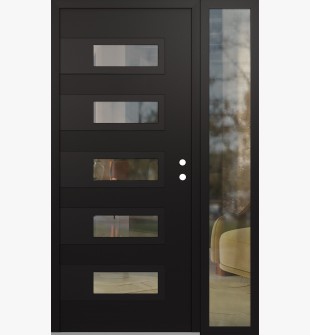 Diamond D3 50" x 80" black/black Clear Glass Panel black LHI with Sidelite Clear Glass