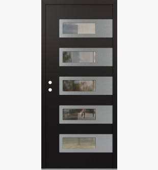 Diamond D3 36" x 80" black/black Clear Glass Panel Stainless steel RHI