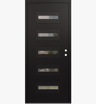 Diamond D4 36" x 80" black/black Clear Glass Panel black LHI