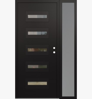 Diamond D4 50" x 80" black/black Clear Glass Panel black LHI with Sidelite frosted Glass