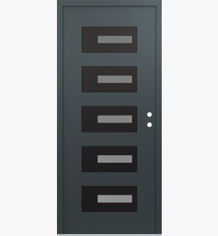 Diamond D6 36" x 80" anthracite/anthracite frosted Glass Panel black LHI