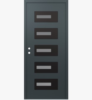 Diamond D6 36" x 80" anthracite/anthracite frosted Glass Panel black RHI