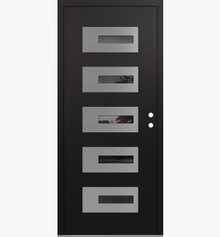 Diamond D6 36" x 80" black/black mirrored Glass Panel stainless steel LHI