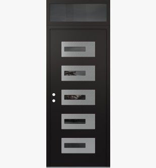 Diamond D6 36" x 96" black/black Mirrored Glass Panel stainless steel RHI with Transom Mirrored Glass