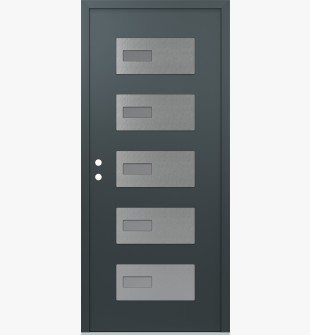 Diamond D7 36" x 80" anthracite/anthracite Frosted Glass Panel stainless steel RHI