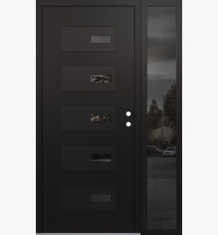 Diamond D7 50" x 80" black/black mirrored Glass Panel black LHI with Sidelite mirrored Glass