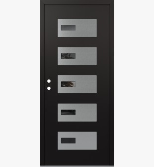 Diamond D7 36" x 80" black/black Mirrored Glass Panel stainless steel RHI