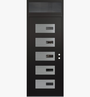 Diamond D7 36" x 96" black/black Mirrored Glass Panel stainless steel LHI with Transom Mirrored Glass