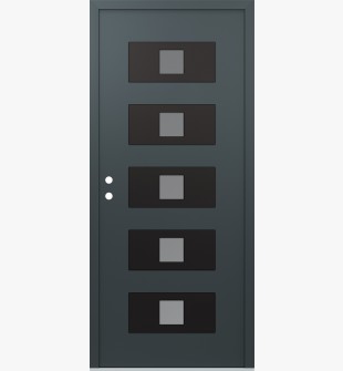 Diamond D8 36" x 80" anthracite/anthracite Frosted Glass Panel black RHI