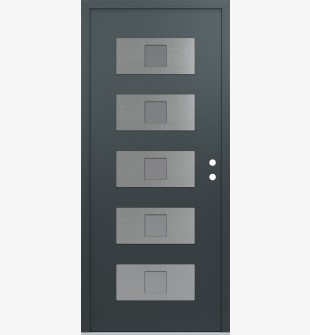 Diamond D8 36" x 80" anthracite/anthracite frosted Glass Panel stainless steel LHI