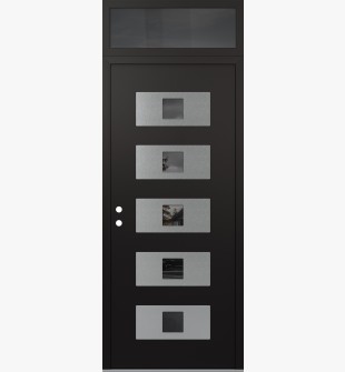 Diamond D8 36" x 96" black/black Mirrored Glass Panel stainless steel RHI with Transom Mirrored Glass