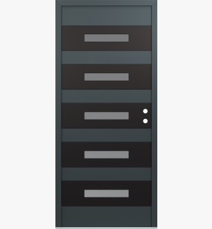 Diamond D9 36" x 80" anthracite/anthracite Frosted Glass Panel black LHI