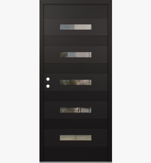 Diamond D9 36" x 80" black/black Clear Glass Panel black RHI