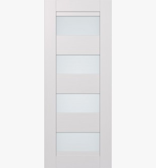 DOOR SLAB DELLA VETRO BIANCO NOBLE 28" X 92 1/2" X 1 9/16" FROSTED GLASS