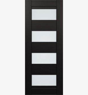 DOOR SLAB DELLA VETRO BLACK MATTE 32" X 84" X 1 3/4" FROSTED GLASS