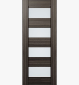 DOOR SLAB DELLA VETRO GRAY OAK 28" X 96" X 1 9/16" FROSTED GLASS
