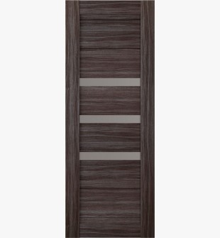 RTA DOOR SLAB DORA VETRO GRAY OAK 36" X 96" X 1 9/16" FROSTED GLASS