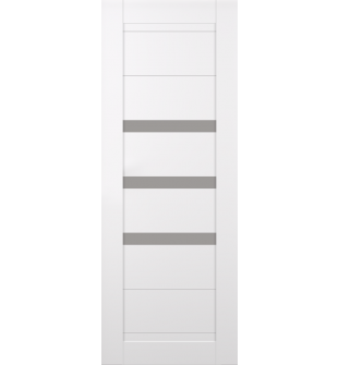DOOR SLAB DORA VETRO SNOW WHITE 24" X 92 1/2" X 1 3/4" FROSTED GLASS