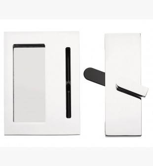 EMTEK BARN PRIVACY LOCK WITH FLUSH PULL PRIVACY POLISHED CHROME (US26) 222202