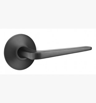 EMTEK ATHENA LEVER WITH MODERN ROSETTE PRIVACY LH FLAT BLACK (US19) 5207