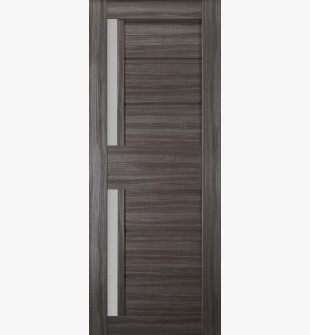 DOOR SLAB ESTA BL VETRO GRAY OAK 28" X 96" X 1 9/16" BLACK GLASS