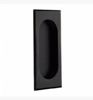 EMTEK FLUSH PULL RECTANGULAR PASSAGE FLAT BLACK (US19) 2201