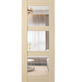 DOOR SLAB AVON 3 LITE CLEAR VETRO LOIRE ASH 30" X 80" X 1 3/4" TEMPERED CLEAR GLASS