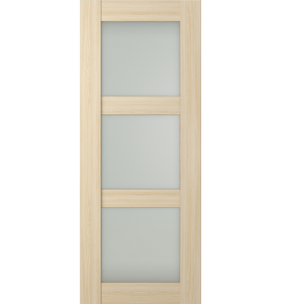 DOOR SLAB AVON 3 LITE VETRO LOIRE ASH 30" X 84" X 1 3/4"