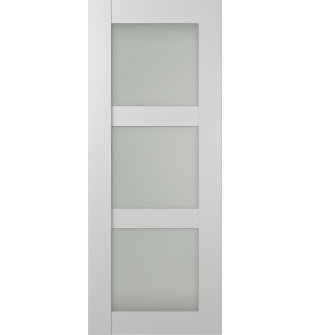 DOOR SLAB SMART PRO 3 LITE VETRO POLAR WHITE 28" X 96" X 1 3/4" TEMPERED FROSTED GLASS