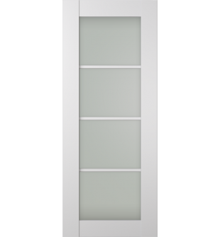 DOOR SLAB SMART PRO 4 LITE VETRO POLAR WHITE 28" X 80" X 1 3/4" TEMPERED FROSTED GLASS