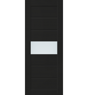 DOOR SLAB EDNA VETRO BLACK MATTE 28" X 84" X 1 3/4" FROSTED GLASS