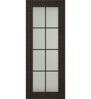 NDOOR SLAB AVANTI 8 LITE VETRO BLACK APRICOT 36" X 80" X 1 3/4" TEMPERED FROSTED GLASS