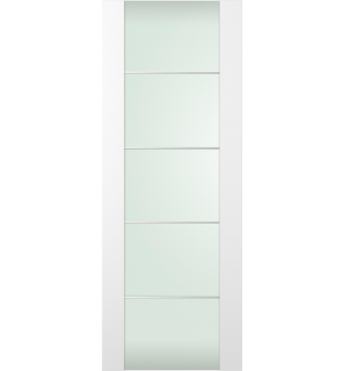 DOOR SLAB SMART PRO H3G 4H VETRO POLAR WHITE 18" X 84" X 1 3/4" TEMPERED FROSTED GLASS