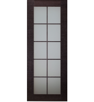 DOOR SLAB AVANTI 10 LITE VETRO BLACK APRICOT 18" X 84" X 1 3/4" TEMPERED FROSTED GLASS