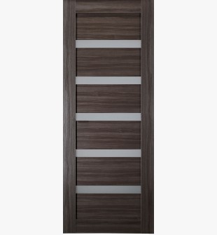 DOOR SLAB LEORA VETRO GRAY OAK 18" X 80" X 1 9/16" FROSTED GLASS