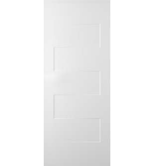 RTA DOOR SLAB 5 PANEL MODERN SHAKER SNOW WHITE 32" X 80" X 1 3/8" HONEYCOMB