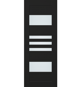 RTA DOOR SLAB LETI VETRO BLACK MATTE 18" X 84" X 1 3/4" FROSTED GLASS