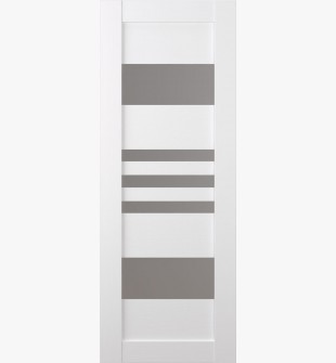 RTA DOOR SLAB LETI VETRO BIANCO NOBLE 18" X 96" X 1 9/16" FROSTED GLASS