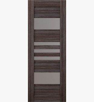 DOOR SLAB LETI VETRO GRAY OAK 28" X 92 1/2" X 1 9/16" FROSTED GLASS