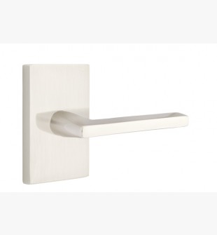 EMTEK HELIOS LEVER WITH MODERN RECTANGULAR ROSETTE DUMMY SATIN NICKEL (US15) 5052
