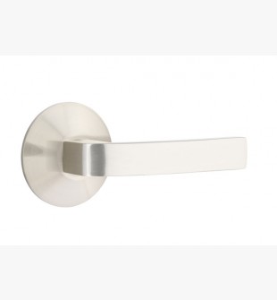 EMTEK BRESLIN LEVER WITH MODERN ROSETTE PRIVACY RH SATIN NICKEL (US15) 5207