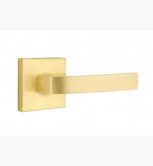 EMTEK BRESLIN LEVER WITH SQUARE ROSETTE PASSAGE RH SATIN BRASS (US4) 5110