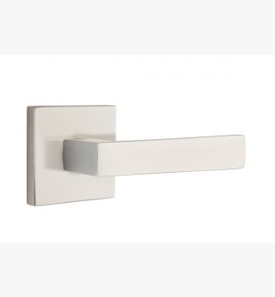 EMTEK DUMONT LEVER WITH SQUARE ROSETTE DUMMY SATIN NICKEL (US15) 5050