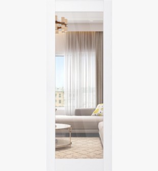 DOOR SLAB PALLADIO 207 CLEAR VETRO BIANCO NOBLE 36" X 80" X 1 9/16" TEMPERED CLEAR GLASS